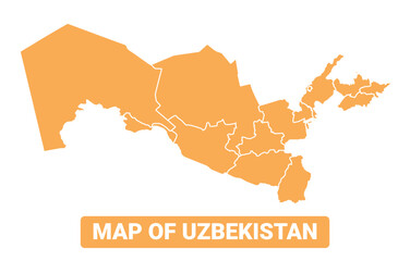 Uzbekistan country orange map simple flat border outline vector illustration