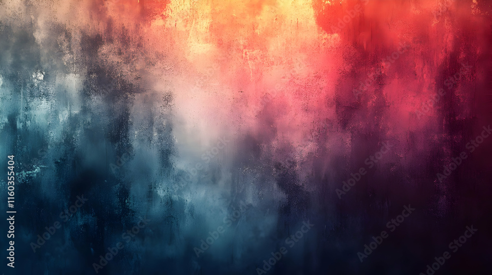 Poster a vibrant abstract background with a blend of warm and cool colors, creating a textured effect.
