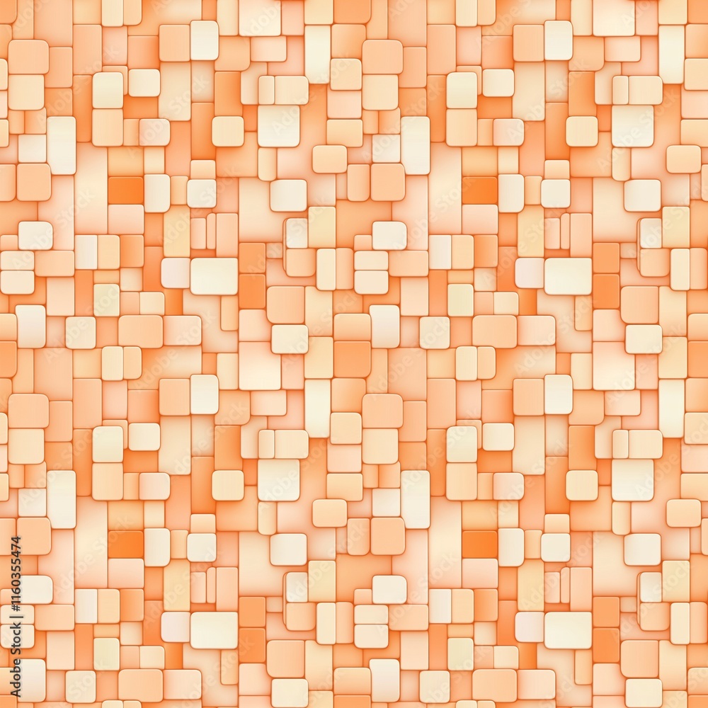 Poster abstract orange tile pattern: this seamless pattern, composed of overlapping square tiles in shades 