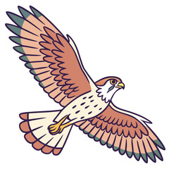 A radiant falcon in mid-flight, gazing joyfully ahead