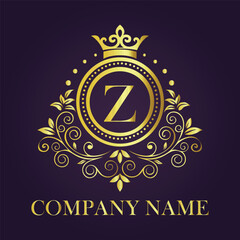 Letter Z luxury gold logo concept
