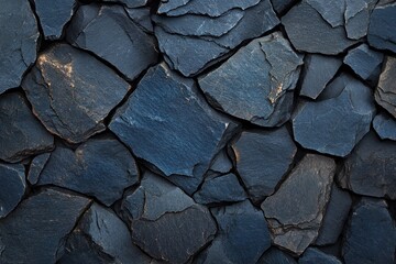 Dark blue slate stone wall texture background. (11)