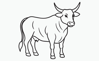 cow line art icon silhouette