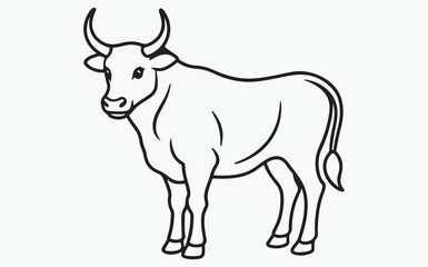 cow line art icon silhouette
