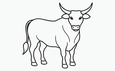 cow line art icon silhouette