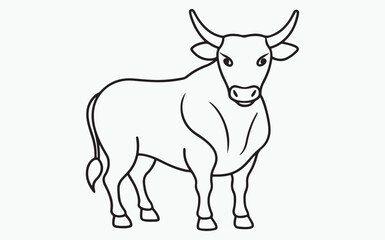 cow line art icon silhouette