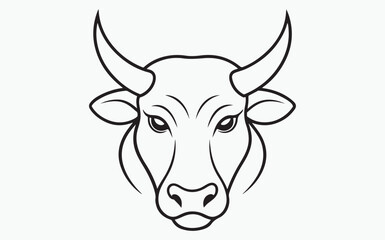 cow line art icon silhouette