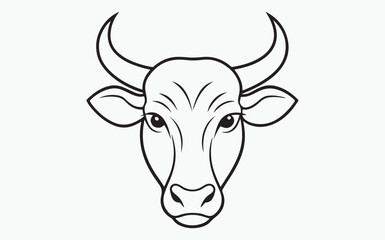 cow line art icon silhouette