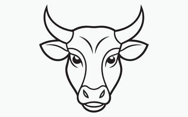 cow line art icon silhouette