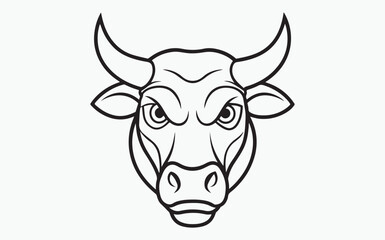 cow line art icon silhouette