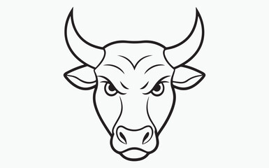 cow line art icon silhouette
