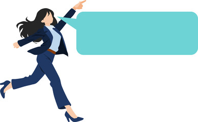 ビジネスウーマンの吹き出しイラスト