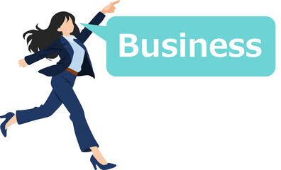 ビジネスウーマンの吹き出しイラスト