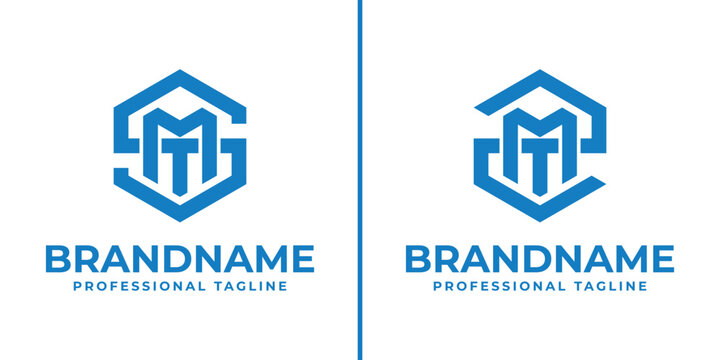 Letters SMT and ZMT Hexagon Logo, for SMT, STM, MTS, MST, TSM, TMS, ZMT, ZTM, MTZ, MZT, TZM, TMZ initials