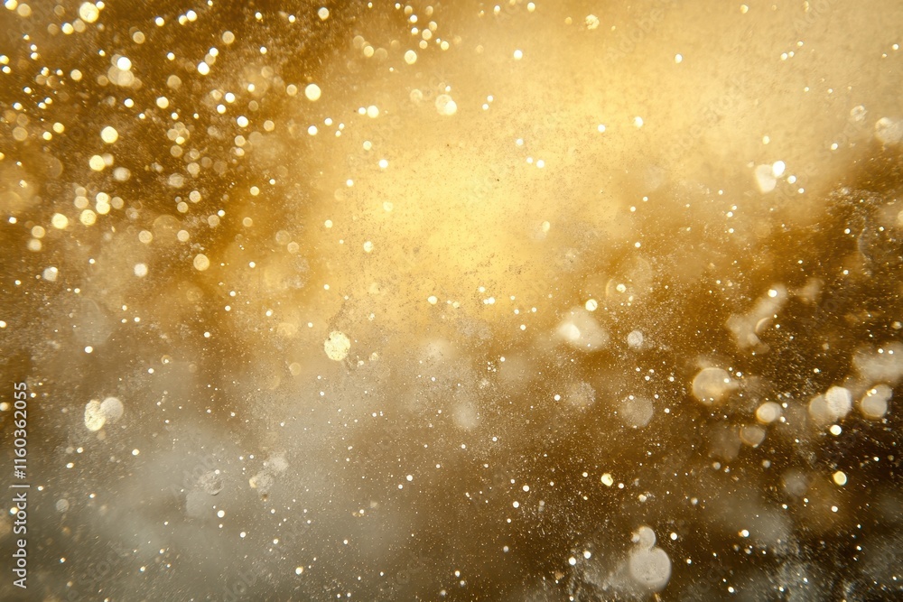 Aufkleber abstract golden bokeh background with light particles.