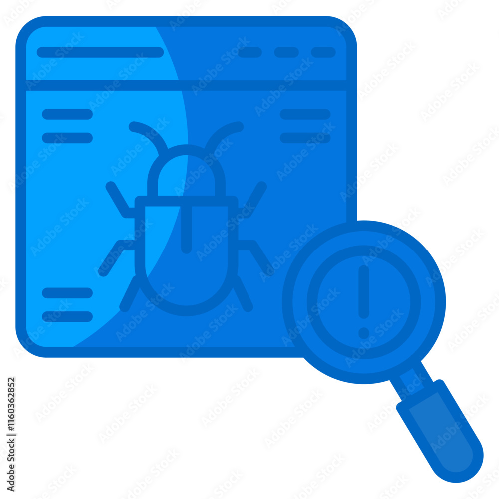 Poster bug tracking icon element for design