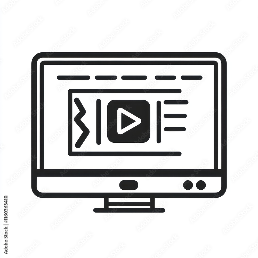 Poster computer screen displaying video player interface.