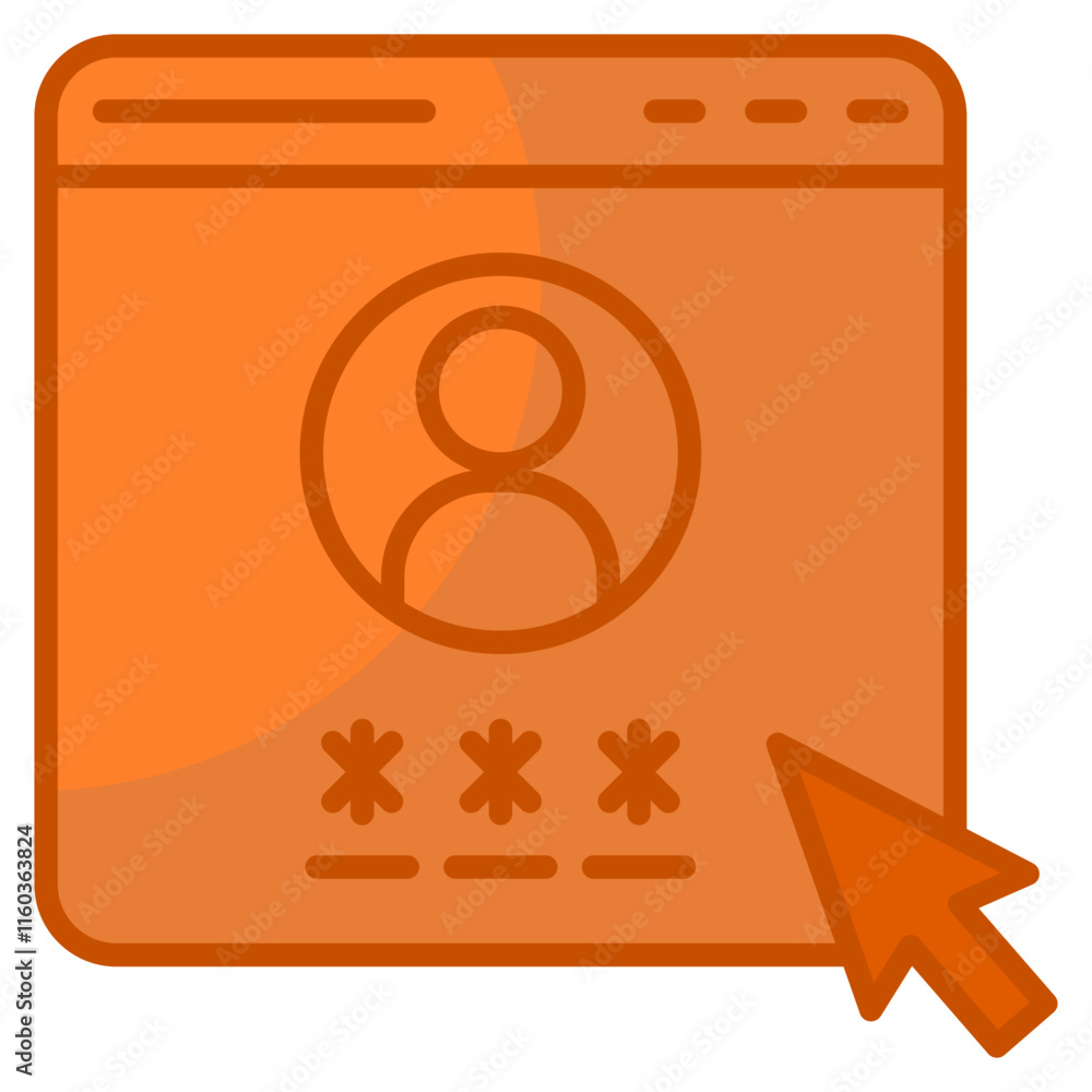 Poster user authentication icon element for design