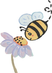 Honey bee and beehive hand drawn watercolor clipart illustration with isolated white background 