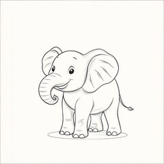 Obraz premium Adorable Baby Elephant Illustration 