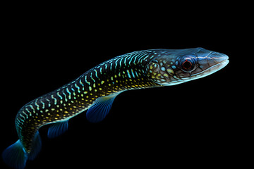 Naklejka premium Ocean's Unknown Treasure: An eye-catching snapshot of the peculiar yet beautiful Eel Fish