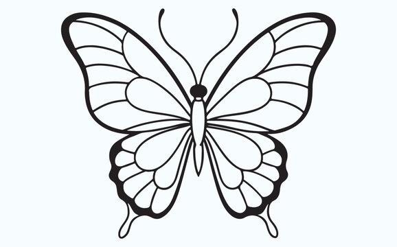 recommend clip art: Butterfly line art silhouette