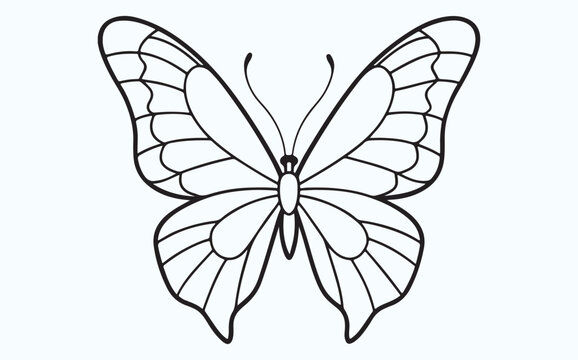 recommend clip art: Butterfly line art silhouette