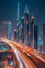 Fototapeta premium city ​​skyline with various simplified building shapes arranged along the horizon line with geometric design elements