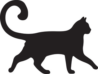 Cat silhouette vector art illustration. Cat head vector icon.