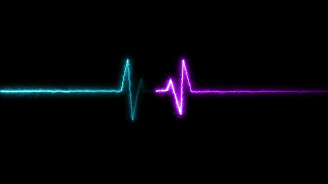 Glowing Neon Heartbeat Pulse Signal.