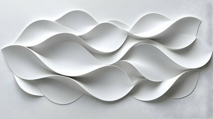 Abstract White Wavy Shapes Form a Dynamic and Fluid Composition on a Textured Background