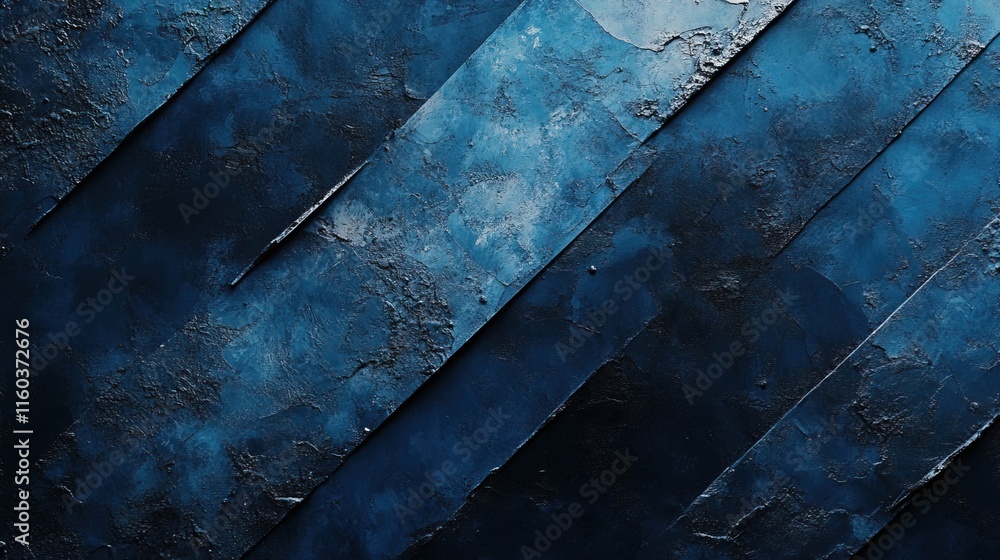 Poster abstract blue and black gradient with textured diagonal lines