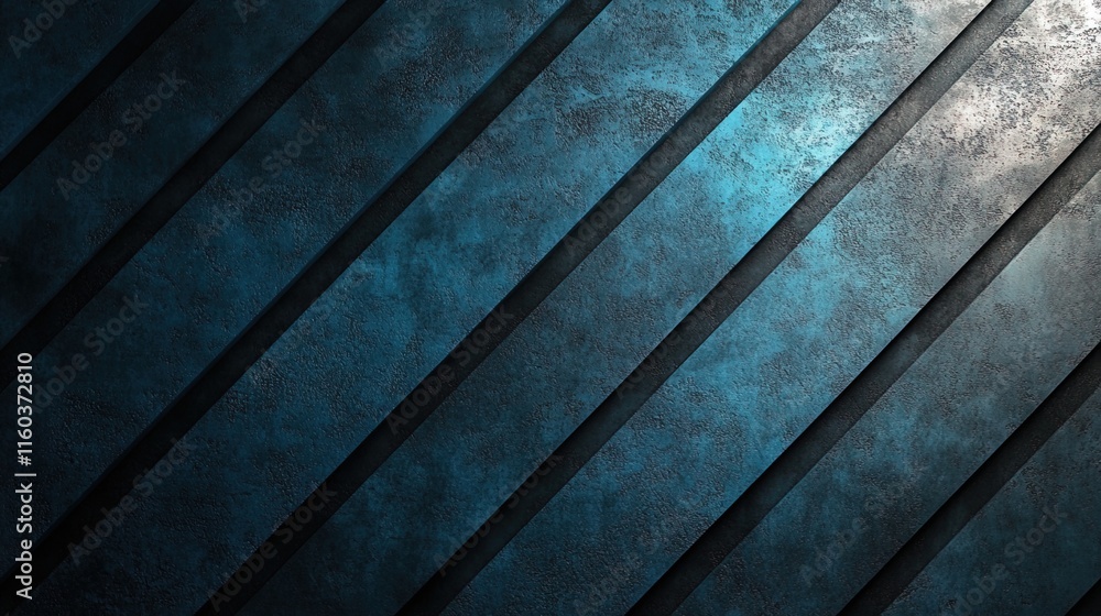Poster abstract blue and black gradient with textured diagonal lines