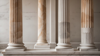 Elegant classical columns highlighting architectural beauty in a serene indoor setting