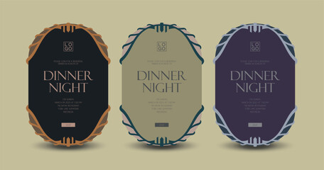 Rounded Clam Shell Dinner Night invitation