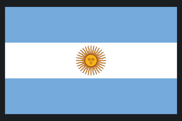 Argentina flag, The flag of Argentina, Flag of Argentina national country symbol illustration Vector, Rectangle Argentina flag illustration, Flat vector illustration
