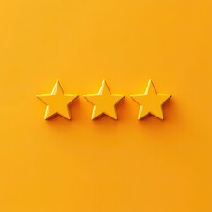 Obraz premium Three Yellow Stars Rating