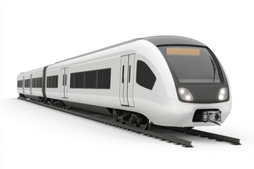 Fototapeta premium A modern train design on tracks, showcasing sleek lines and a futuristic aesthetic.