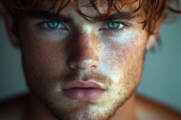 Fototapeta premium serious but calm expression on a man's face