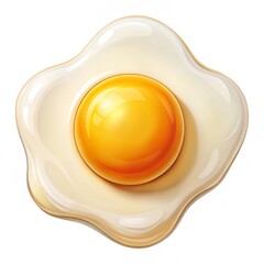 fried egg on white background