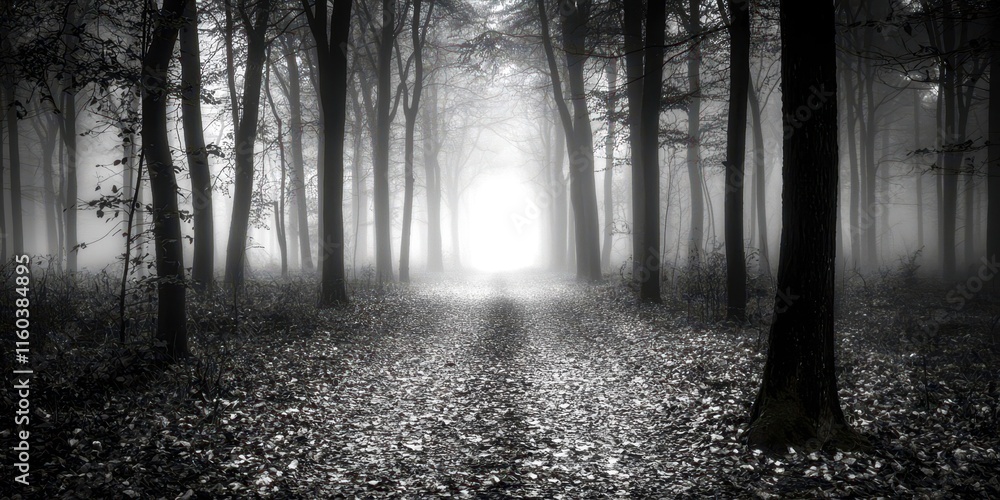 Poster Forest with a path in the middle