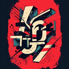 Abstract Modern Art with Bold Geometric Shapes and Vibrant Colors