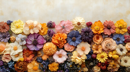 Dried Flowers Showcase Colorful Floral Arrangements with Vibrant Blooms and Dried Petals
