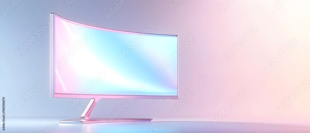 Poster a computer monitor with a keyboard on a table