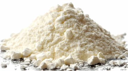 A Pile of White Powder Forms a Mound on a Dark Surface