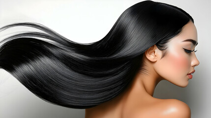 Fototapeta premium Healthy Hair Flows Beautifully and Gracefully in the Wind