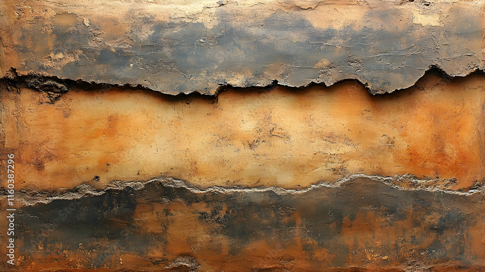 Poster textured abstract background in brown and gray with rough, uneven surface and jagged edges