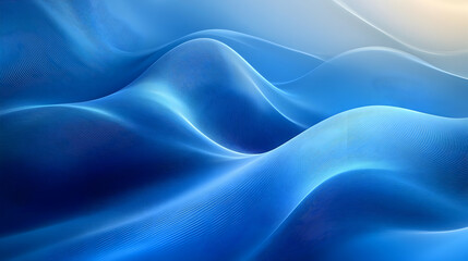 Fototapeta premium Blue Waves Flow Smoothly Across a Gradient Background