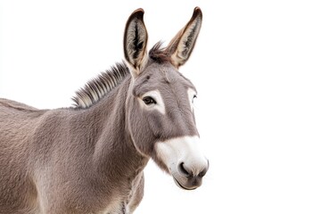 Obraz premium A close-up of a donkey's face against a white background.