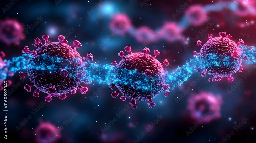 Poster virus particles mutate and spread rapidly through a dark environment